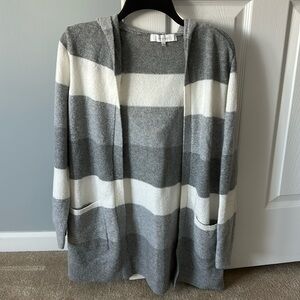 Hooded Striped cardigan Sweater